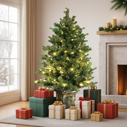 Jingle Jollys Christmas Tree 1.2M LED Potted Xmas Tree Party Decor 8 Light Modes-Occasions &gt; Christmas &gt; Christmas Trees-PEROZ Accessories