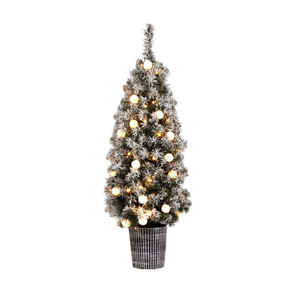 Jingle Jollys Christmas Tree 1.2M Potted Snowy Xmas Tree-Occasions &gt; Christmas &gt; Christmas Trees-PEROZ Accessories