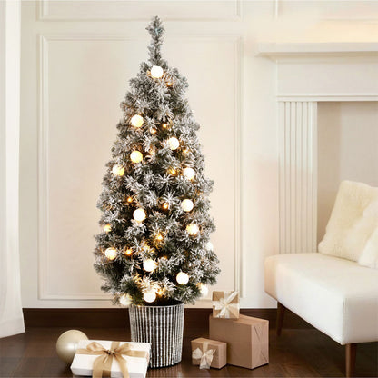 Jingle Jollys Christmas Tree 1.2M Potted Snowy Xmas Tree-Occasions &gt; Christmas &gt; Christmas Trees-PEROZ Accessories