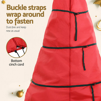 Jingle Jollys Christmas Tree Storage Bag Fits Up to 8ft Tree Xmas Bag Zipper Red-Occasions &gt; Christmas &gt; Christmas Decorations-PEROZ Accessories