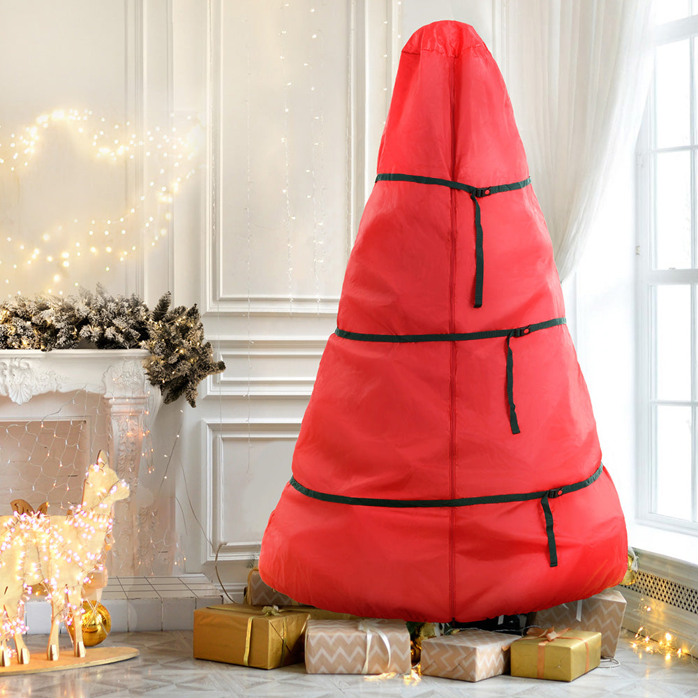Jingle Jollys Christmas Tree Storage Bag Fits Up to 8ft Tree Xmas Bag Zipper Red-Occasions &gt; Christmas &gt; Christmas Decorations-PEROZ Accessories