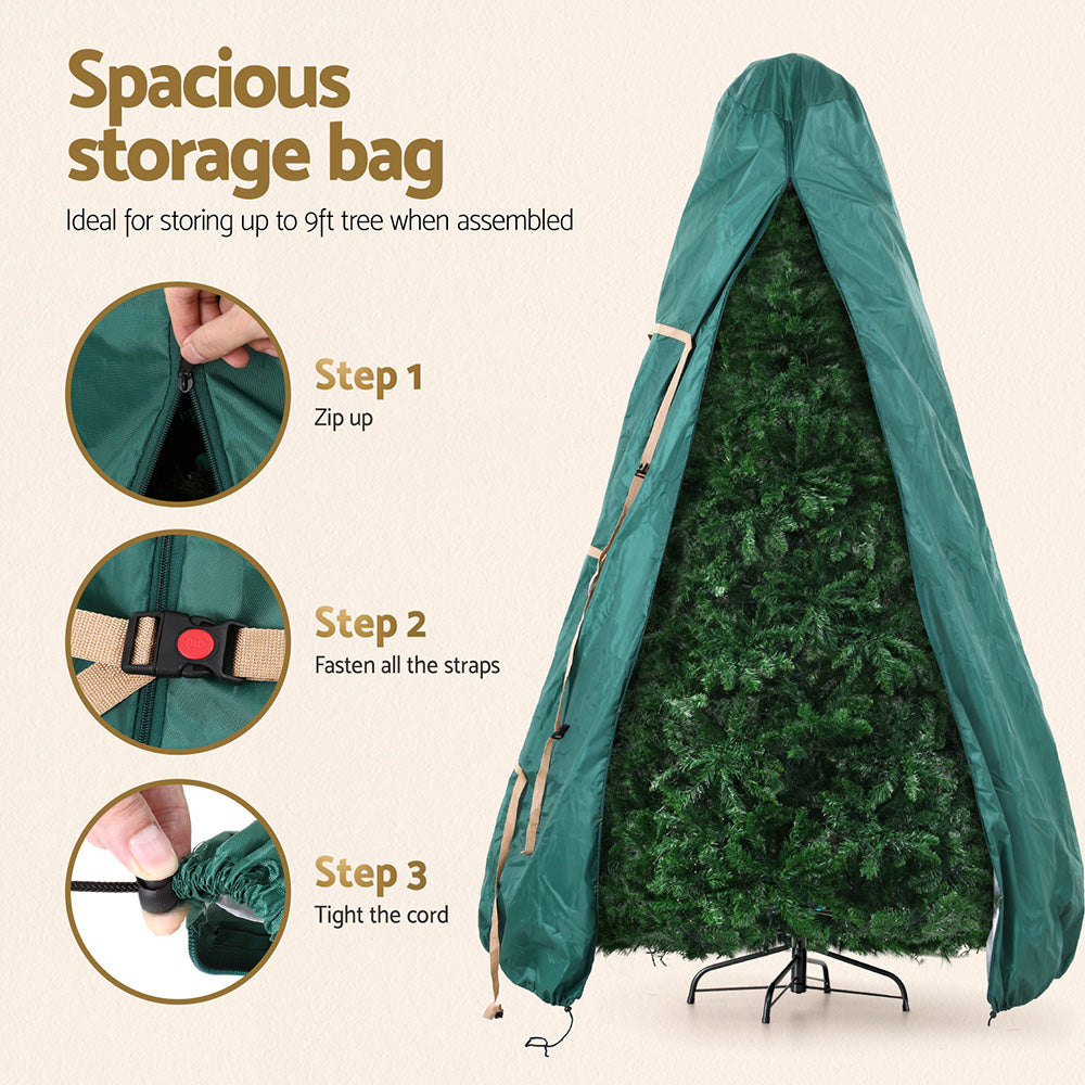 Jingle Jollys Christmas Tree Storage Bag Fits Up to 9ft Tree Xmas Bag Green-Occasions &gt; Christmas &gt; Christmas Decorations-PEROZ Accessories