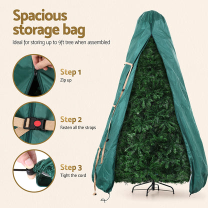 Jingle Jollys Christmas Tree Storage Bag Fits Up to 9ft Tree Xmas Bag Green-Occasions &gt; Christmas &gt; Christmas Decorations-PEROZ Accessories