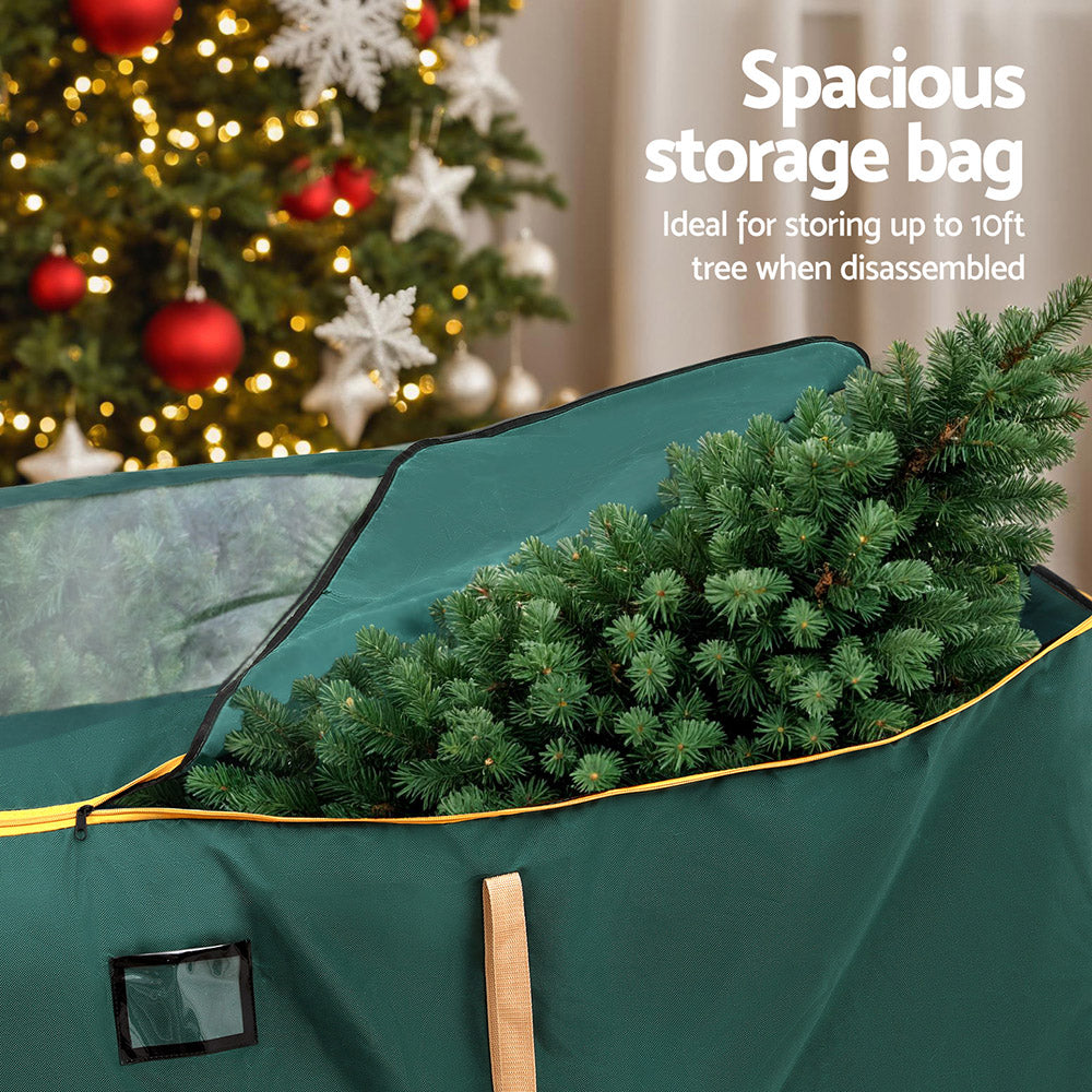 Jingle Jollys Christmas Tree Storage Bag Up to 10ft Visible Handle Wheels Green-Occasions &gt; Christmas &gt; Christmas Decorations-PEROZ Accessories