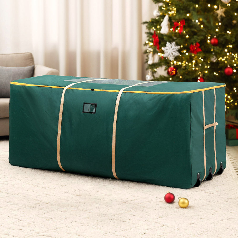 Jingle Jollys Christmas Tree Storage Bag Up to 10ft Visible Handle Wheels Green-Occasions &gt; Christmas &gt; Christmas Decorations-PEROZ Accessories