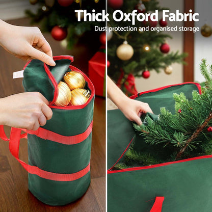 Jingle Jollys Christmas Tree Baubles Storage Bag Set Ornaments Container Box-Home &amp; Garden &gt; Storage &gt; Clothing &amp; Wardrobe Storage-PEROZ Accessories