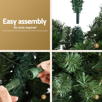 Jingle Jollys Christmas Tree 1.8M LED Corner Xmas Tree Half 8 Modes Multi-color-Occasions &gt; Christmas &gt; Christmas Trees-PEROZ Accessories