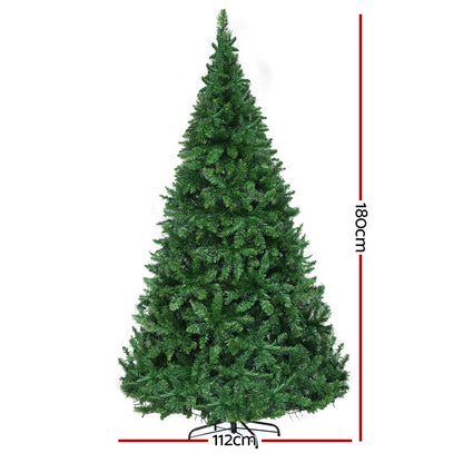 Jingle Jollys Christmas Tree 1.8m LED Xmas Tree Decorations 874 Tips-Christmas Trees-PEROZ Accessories