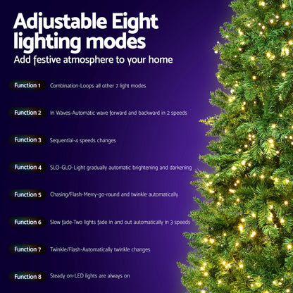 Jingle Jollys Christmas Tree 1.8m LED Xmas Tree Decorations 874 Tips-Christmas Trees-PEROZ Accessories