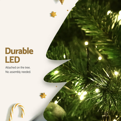 Jingle Jollys Christmas Tree 1.8m LED Xmas Tree Decorations 874 Tips-Christmas Trees-PEROZ Accessories