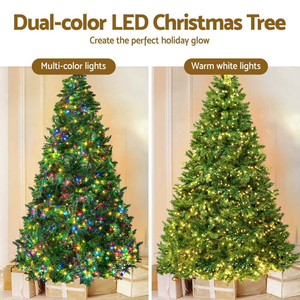 Jingle Jollys Christmas Tree 2.1m Xmas Tree Decoration 8 Light Mode Multi Colour-Christmas Trees-PEROZ Accessories