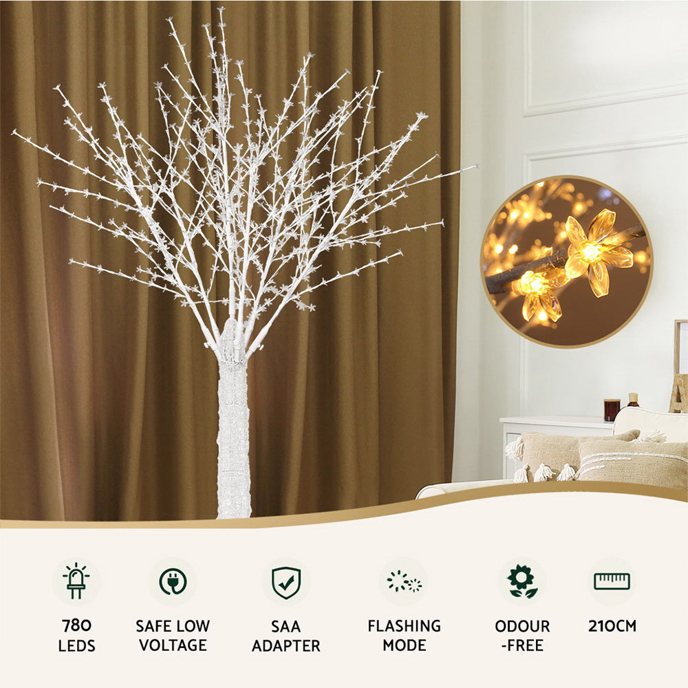 Jingle Jollys Christmas Tree 2.1m 780 LED Lights Cherry Blossom Trees Xmas Decor-Occasions &gt; Christmas &gt; Christmas Trees-PEROZ Accessories