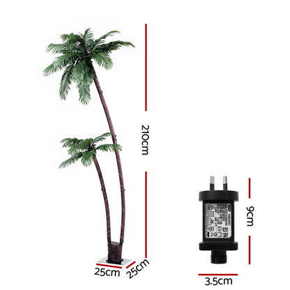 Jingle Jollys Christmas Tree 2.1m LED Lighted Xmas Palm Trees Party Decorations-Occasions &gt; Christmas &gt; Outdoor Decorations &amp; Lights-PEROZ Accessories