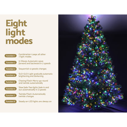 Jingle Jollys Christmas Tree 2.4M Xmas Tree Decoration 8 Light Mode Multi Colour-Christmas Trees-PEROZ Accessories