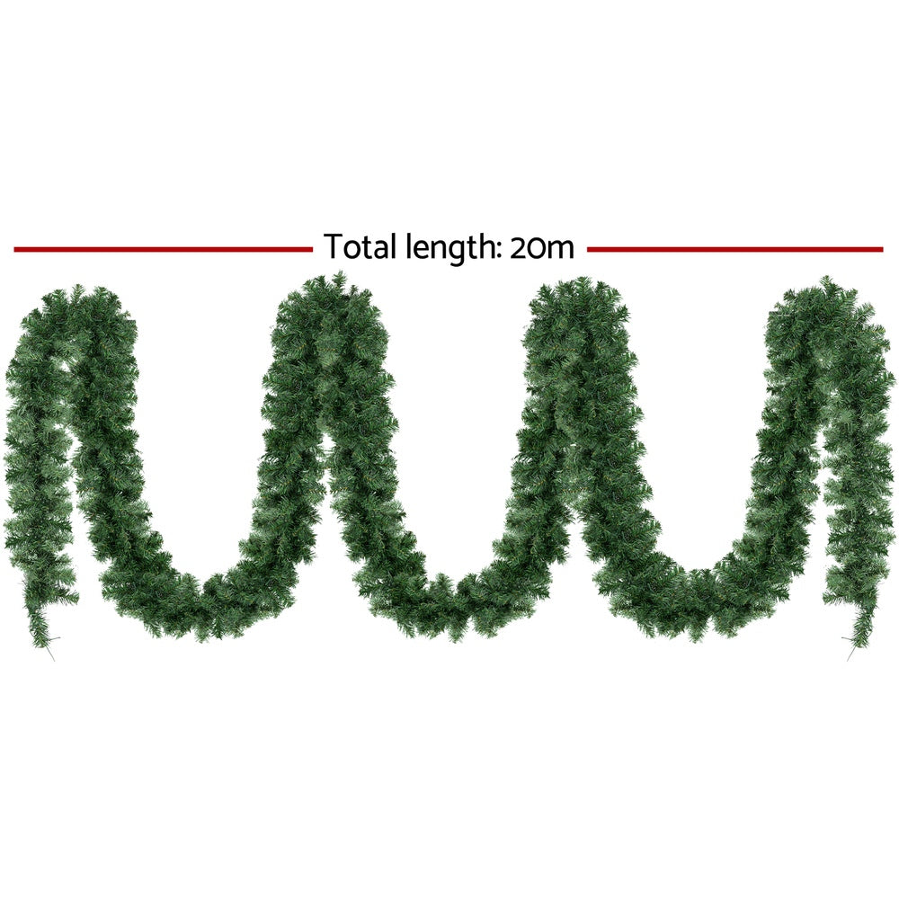 Jingle Jollys 20M Christmas Garland LED Lights Party Xmas Decorations 1400 Tips-Occasions &gt; Christmas &gt; Christmas Wreaths &amp; Garlands-PEROZ Accessories
