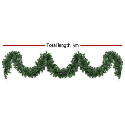 Jingle Jollys 5M Christmas Garland LED Lights Party Xmas Decorations 380 TIPS-Occasions &gt; Christmas &gt; Christmas Wreaths &amp; Garlands-PEROZ Accessories