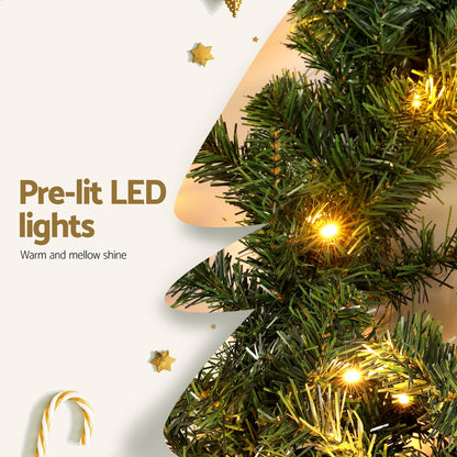 Jingle Jollys 5M Christmas Garland LED Lights Party Xmas Decorations 380 TIPS-Occasions &gt; Christmas &gt; Christmas Wreaths &amp; Garlands-PEROZ Accessories