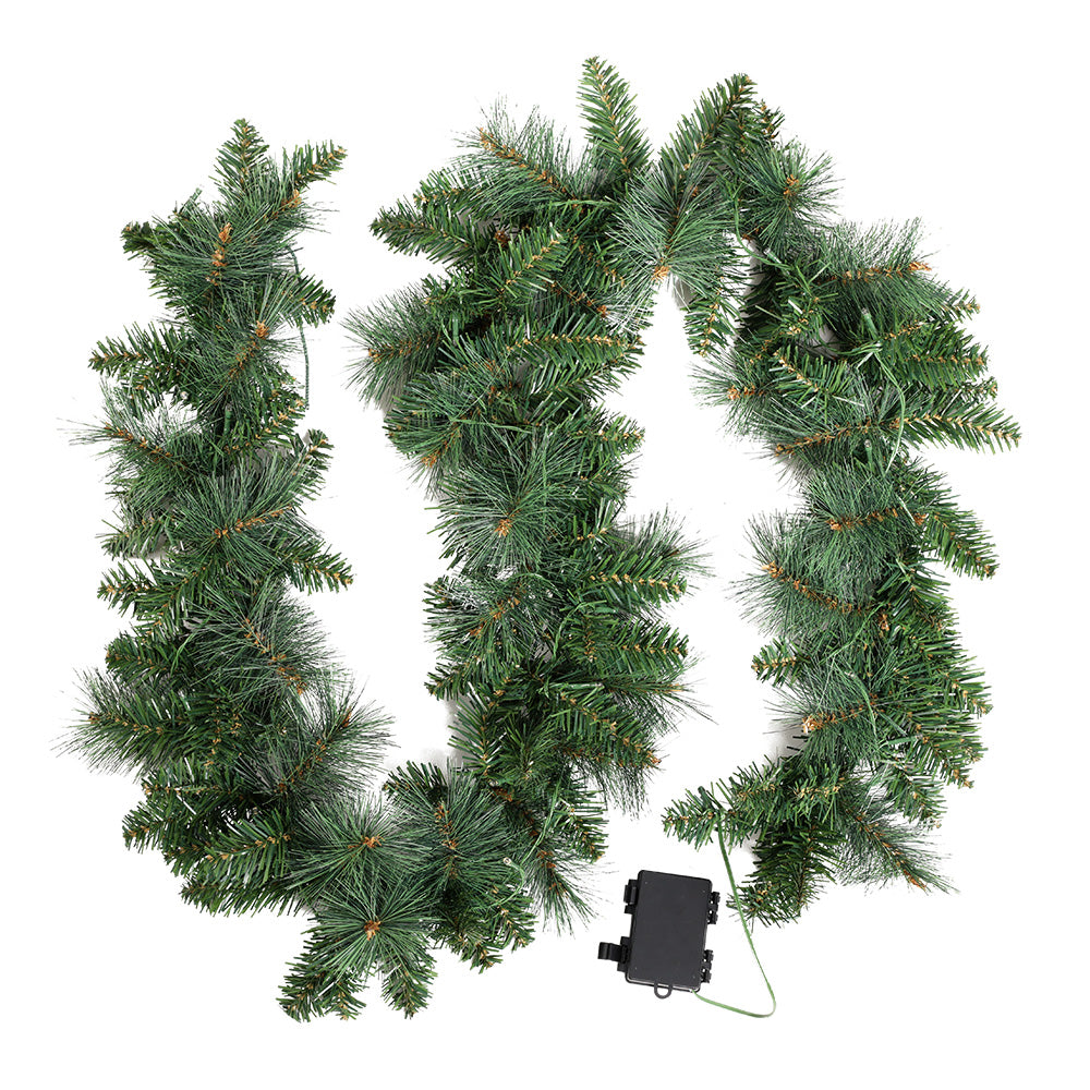 Jingle Jollys 1.8m Christmas Garland with LED lights Party Xmas Decorations-Occasions &gt; Christmas &gt; Christmas Wreaths &amp; Garlands-PEROZ Accessories