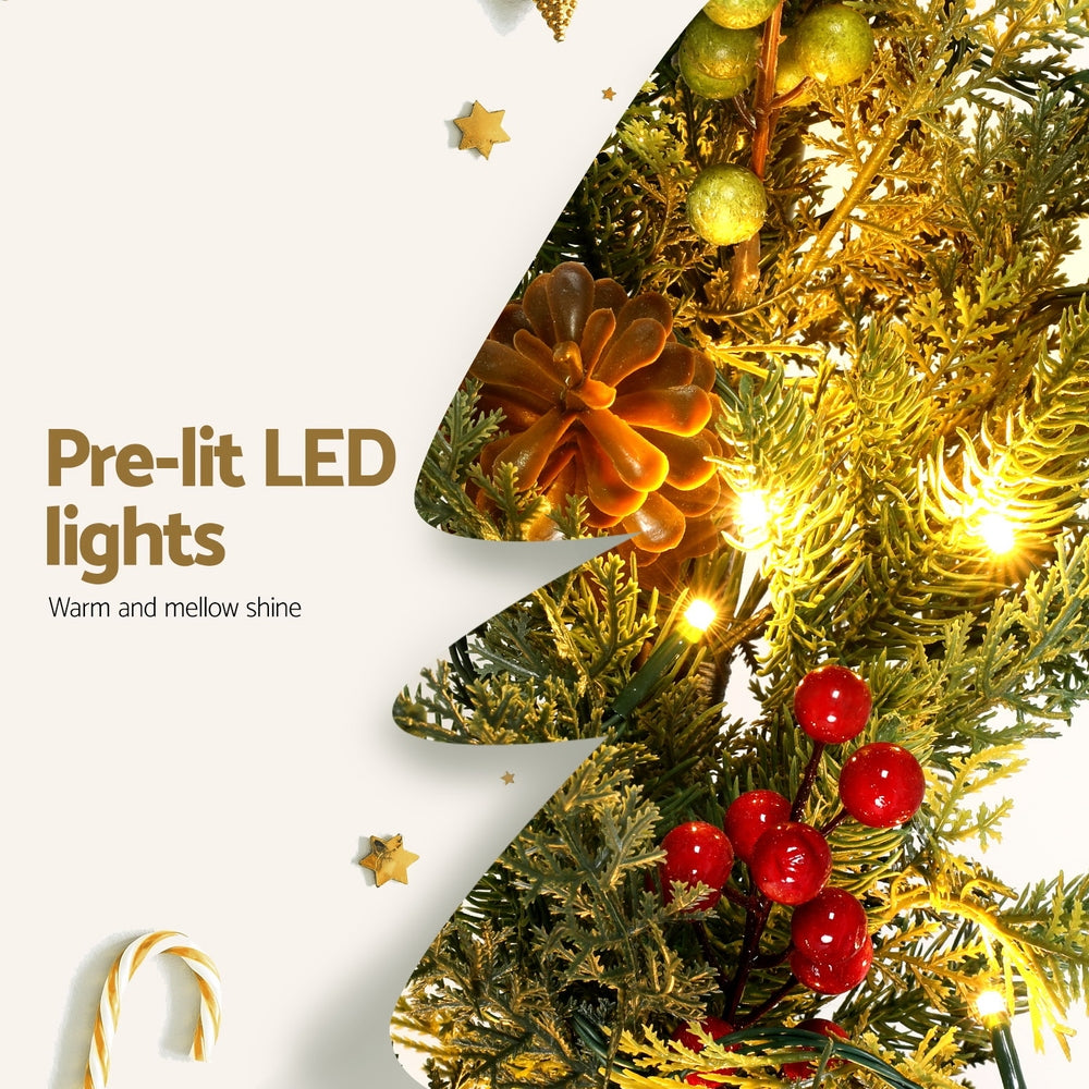 Jingle Jollys 3M Christmas Garland Pre-lit LED with Pine Cones Xmas Decor Green-Occasions &gt; Christmas &gt; Christmas Wreaths &amp; Garlands-PEROZ Accessories