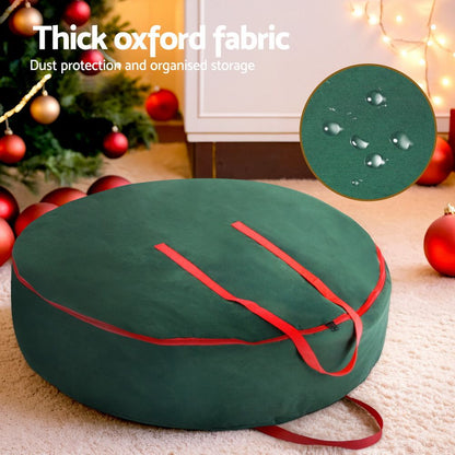 Jingle Jollys Christmas Garland Wreath Storage Bag Baubles Ornaments Container-Home &amp; Garden > Storage > Clothing &amp; Wardrobe Storage-PEROZ Accessories