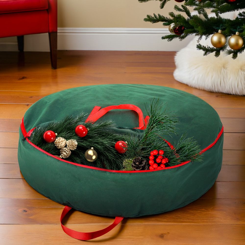 Jingle Jollys Christmas Garland Wreath Storage Bag Baubles Ornaments Container-Home &amp; Garden > Storage > Clothing &amp; Wardrobe Storage-PEROZ Accessories