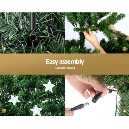 Jingle Jollys 1.2m Christmas Tree Optic Fibre LED Xmas tree Multi Colour-Christmas Trees-PEROZ Accessories