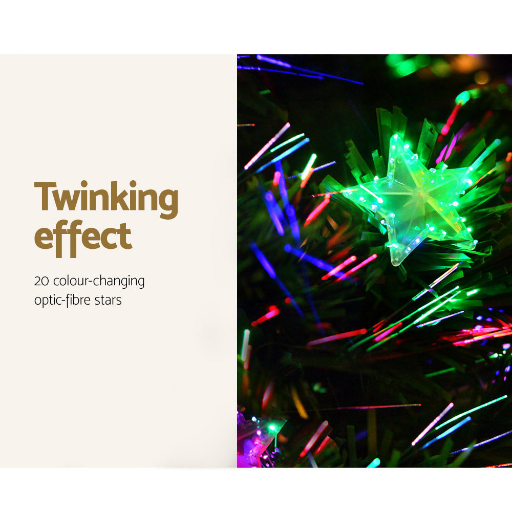 Jingle Jollys 1.2m Christmas Tree Optic Fibre LED Xmas tree Multi Colour-Christmas Trees-PEROZ Accessories