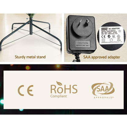 Jingle Jollys 1.2m Christmas Tree Optic Fibre LED Xmas tree Multi Colour-Christmas Trees-PEROZ Accessories