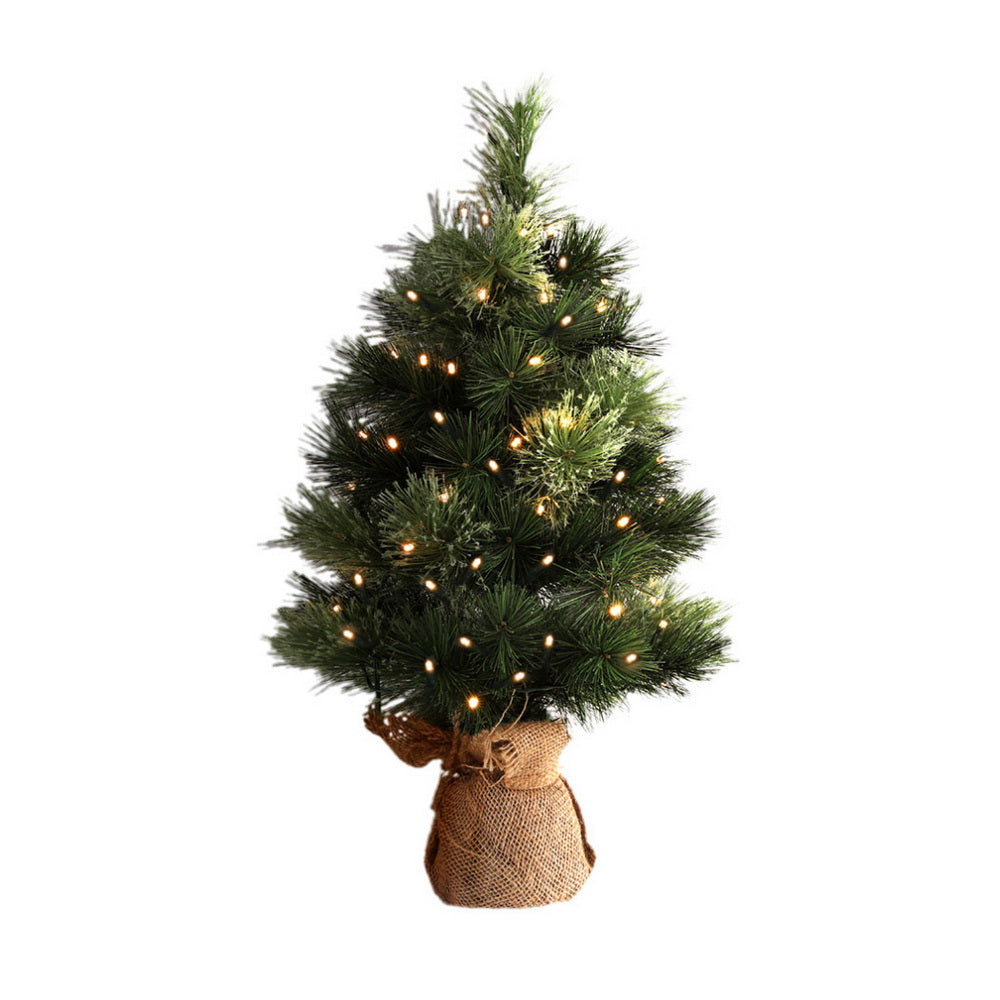 Jingle Jollys Tabletop Christmas Tree 60CM 8 Light Modes Timer Function-Occasions &gt; Christmas &gt; Christmas Trees-PEROZ Accessories
