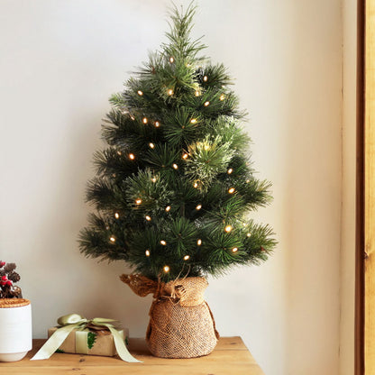 Jingle Jollys Tabletop Christmas Tree 60CM 8 Light Modes Timer Function-Occasions &gt; Christmas &gt; Christmas Trees-PEROZ Accessories