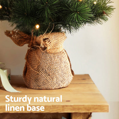 Jingle Jollys Christmas Tree 60CM Mini Tabletop 8 Light Modes Timer Xmas Tree-Occasions &gt; Christmas &gt; Christmas Trees-PEROZ Accessories