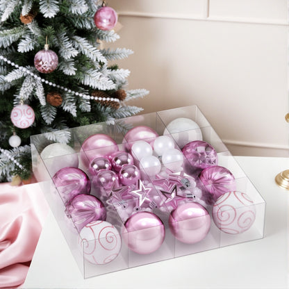 Jingle Jollys 33pcs Christmas Tree Decorations Set Baubles Ornaments Party Pink-Occasions &gt; Christmas &gt; Christmas Decorations-PEROZ Accessories