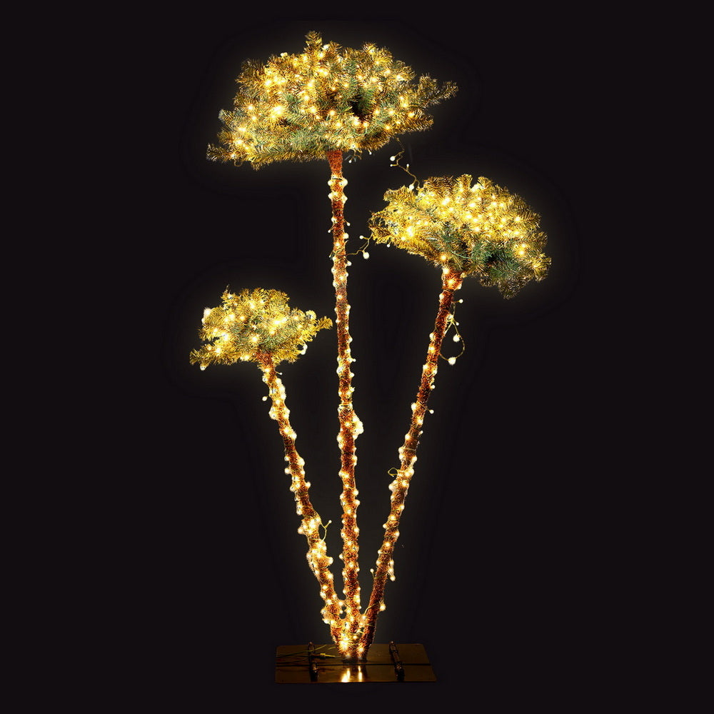 Jingle Jollys Christmas Tree 3-in-1 LED Xmas Palm Tree Party Decor 1.2/1.5/1.8M-Occasions &gt; Christmas &gt; Christmas Trees-PEROZ Accessories