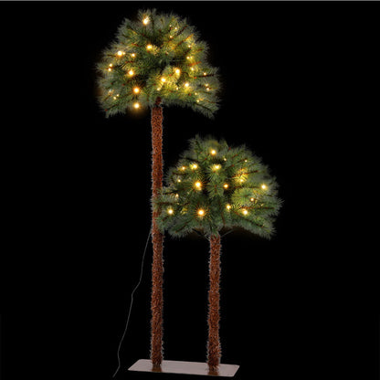Jingle Jollys Christmas Tree 1.5+1m LED Xmas Palm Tree Party Decorations 2 in 1-Occasions &gt; Christmas &gt; Christmas Trees-PEROZ Accessories