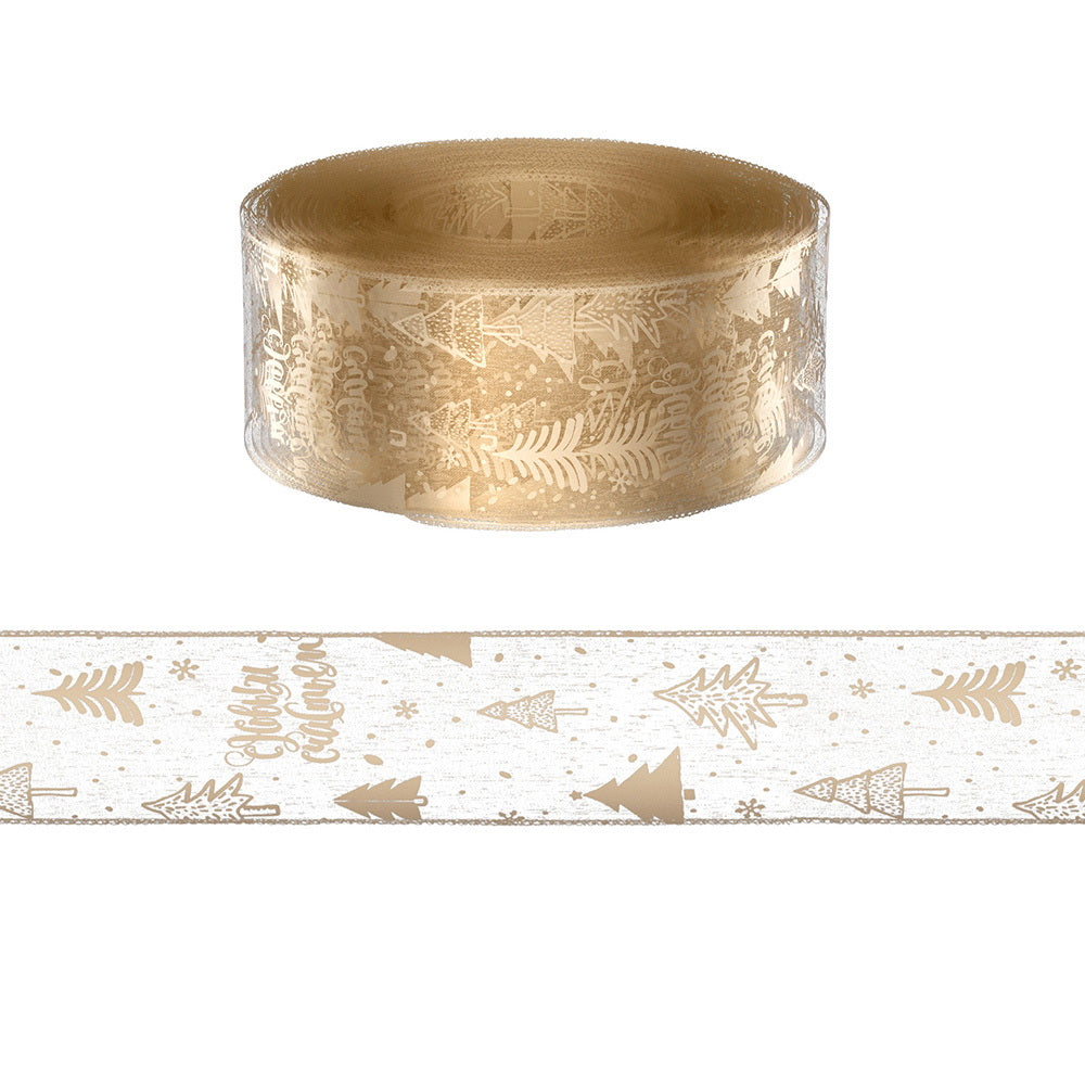 Jingle Jollys 20M Christmas Ribbon Roll Bow Printed Xmas Tree Decor Gift Gold-Occasions &gt; Christmas &gt; Christmas Decorations-PEROZ Accessories