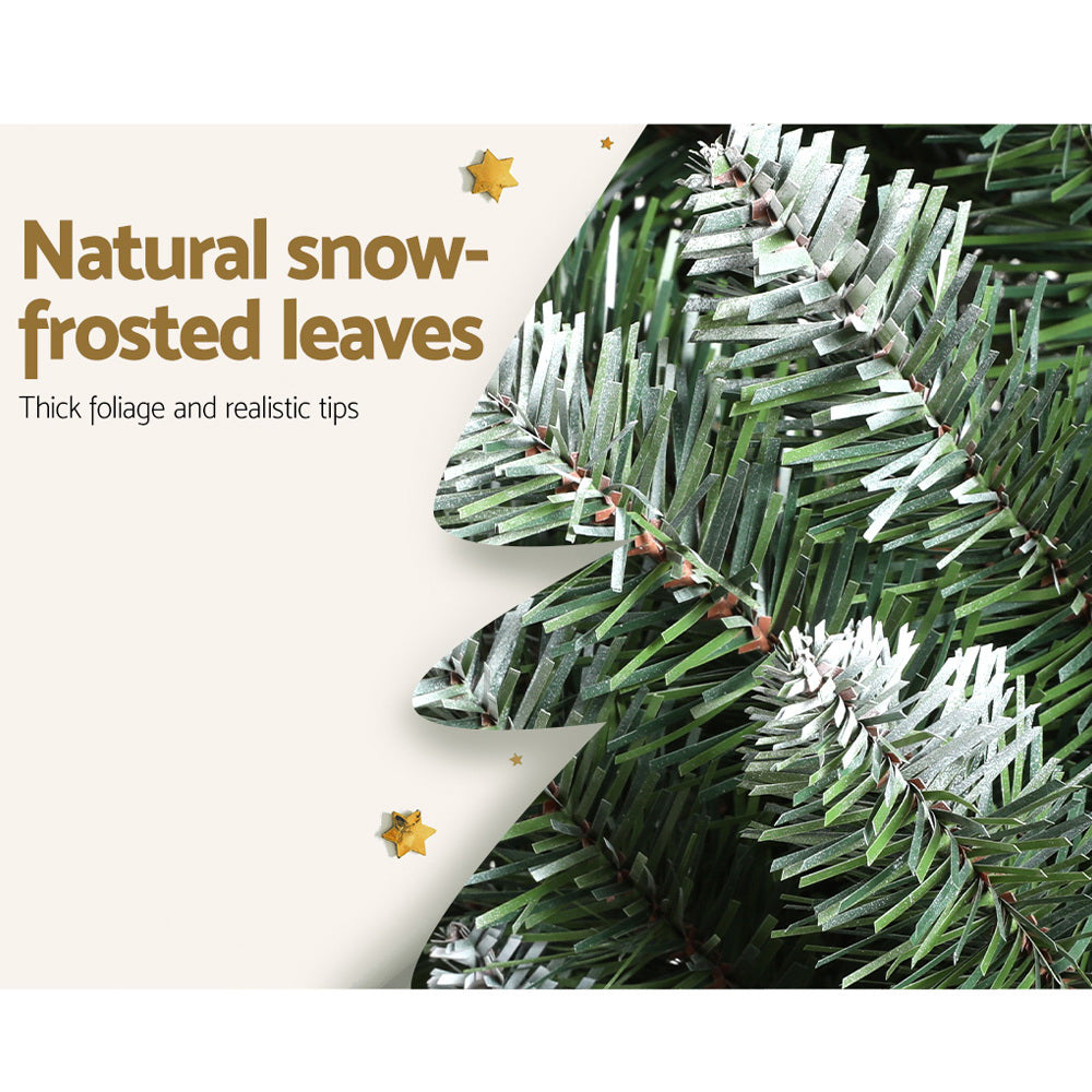 Jingle Jollys Christmas Tree 1.8m Xmas Tree Decorations Snowy 300 Tips-Christmas Trees-PEROZ Accessories