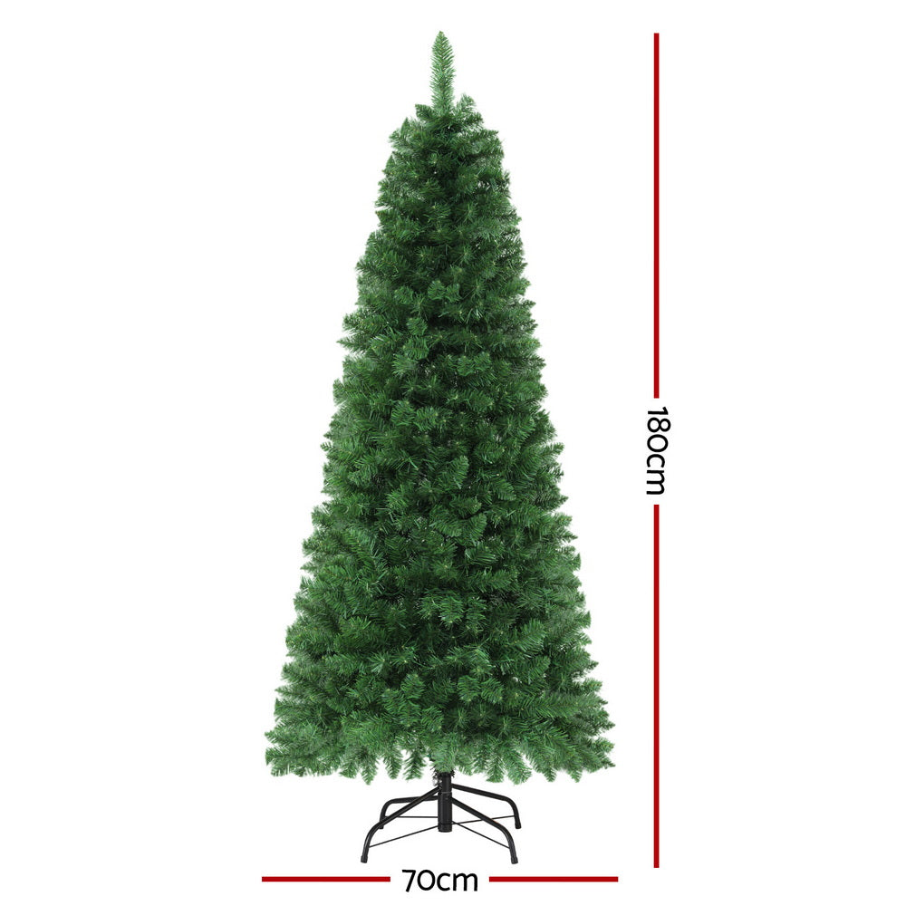 Jingle Jollys 1.8M Pre-lit Christmas Tree 8 Mode Multi Colour 200 LED Light Xmas-Occasions &gt; Christmas &gt; Christmas Trees-PEROZ Accessories
