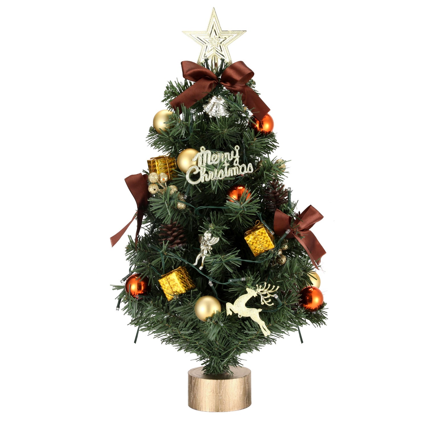 Jingle Jollys Tabletop Christmas Tree 60CM LED Xmas Tree Tree Topper Ornaments-Occasions &gt; Christmas &gt; Christmas Trees-PEROZ Accessories