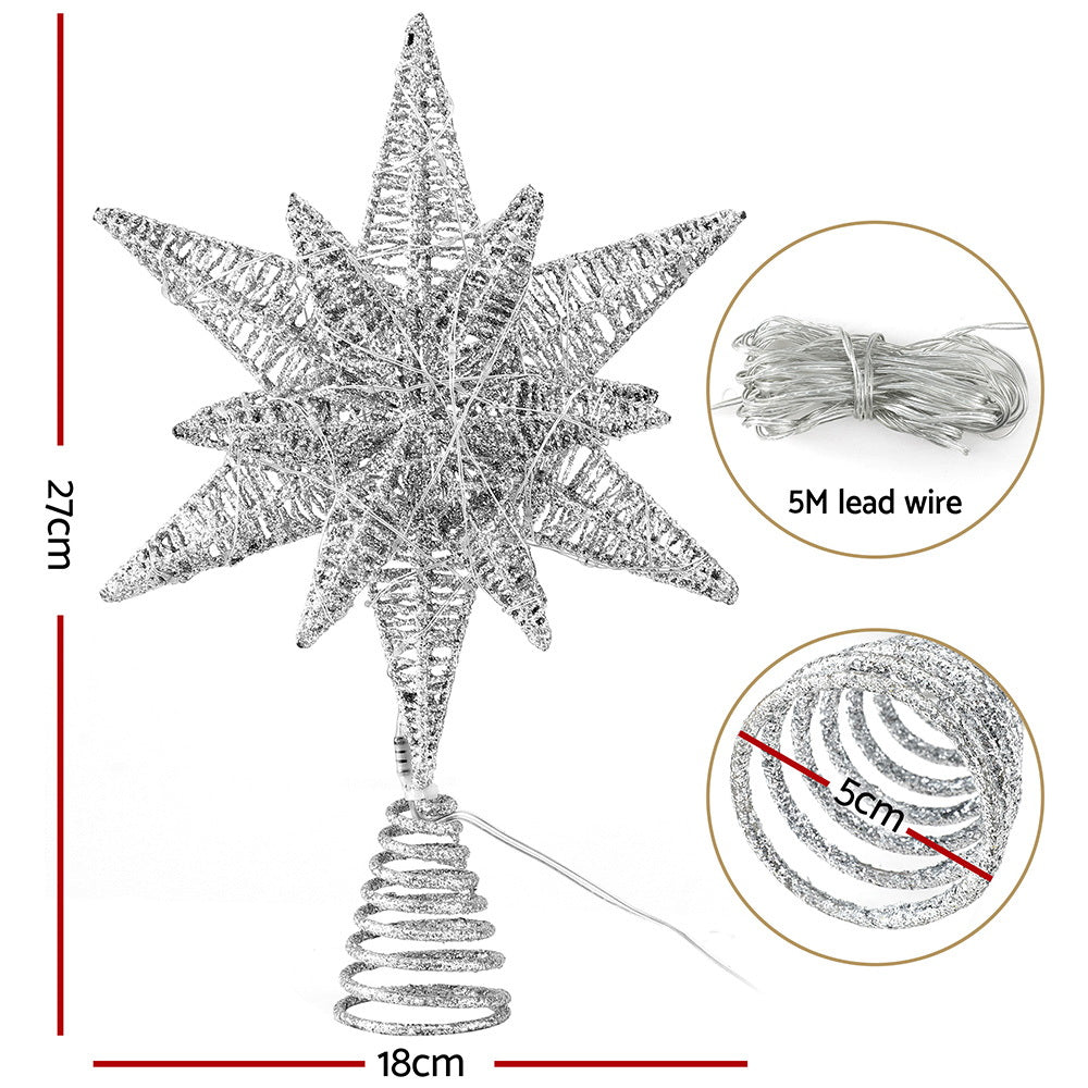 Jingle Jollys 3D Christmas Tree Topper Star LED Decorations Xmas Party Timer-Occasions &gt; Christmas &gt; Christmas Decorations-PEROZ Accessories