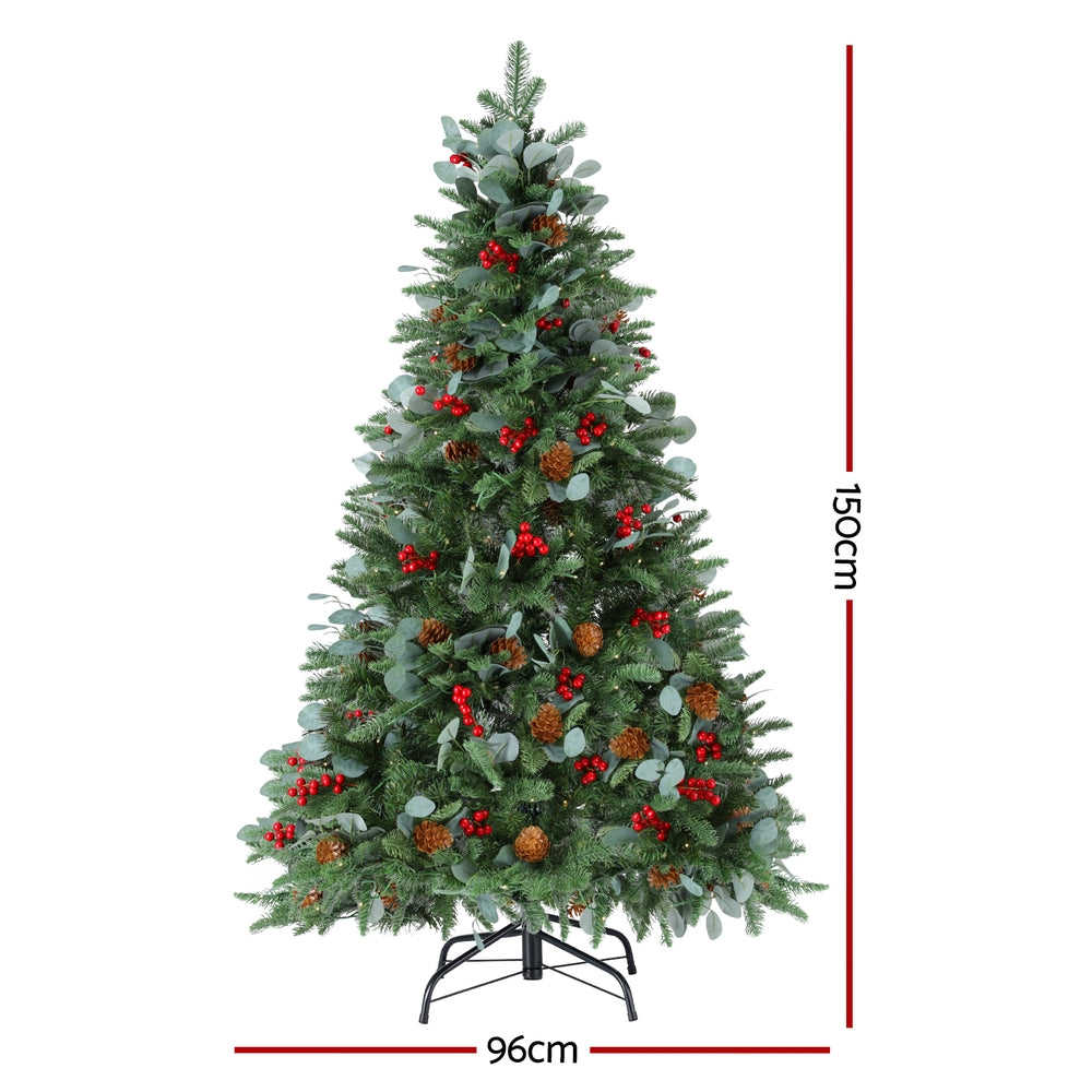 Jingle Jollys Christmas Tree 1.5m 160 LED Xmas Tree Party Decorations 355 Tips-Occasions &gt; Christmas &gt; Christmas Trees-PEROZ Accessories