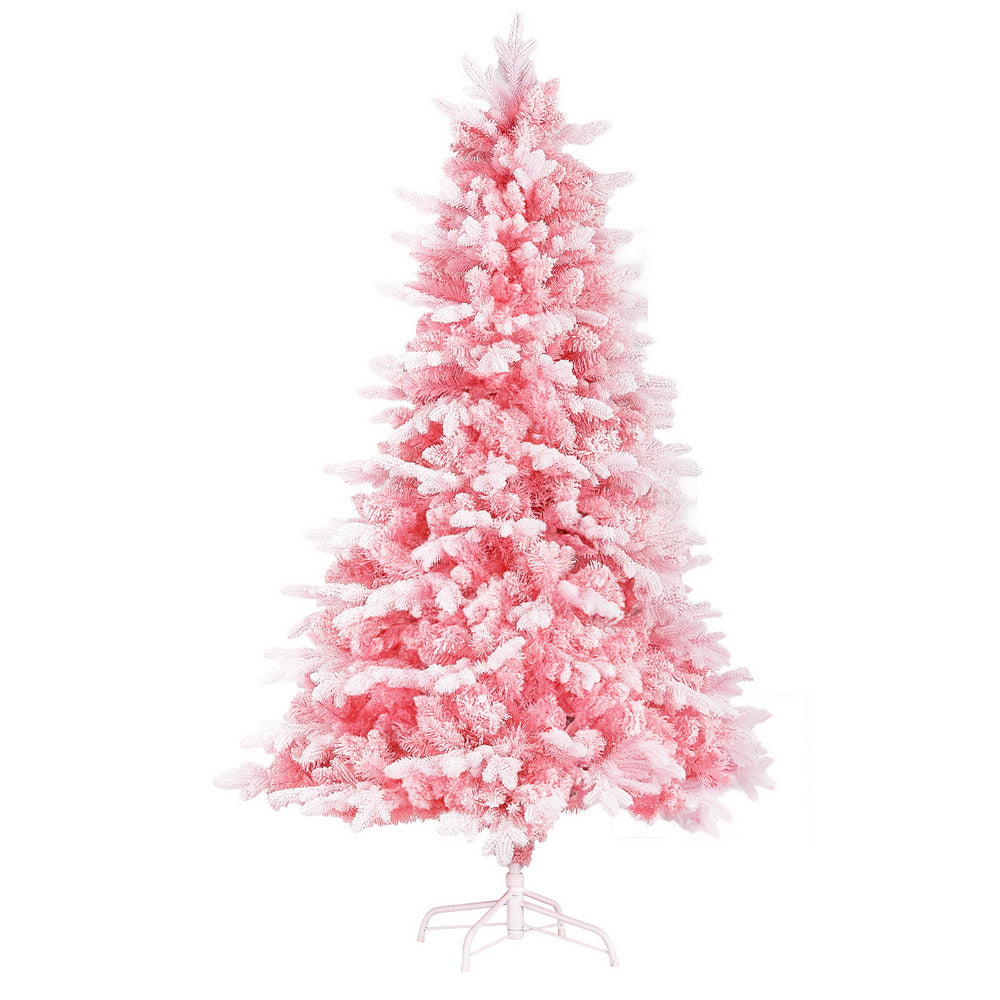 Jingle Jollys Christmas Tree 1.8m Pink Xmas Tree Snowy Party Decor 810 Tips-Occasions &gt; Christmas &gt; Christmas Trees-PEROZ Accessories