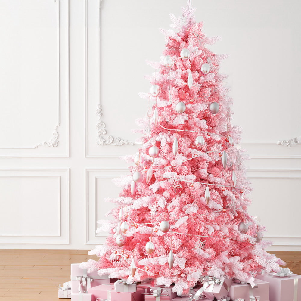 Jingle Jollys Christmas Tree 1.8m Pink Xmas Tree Snowy Party Decor 810 Tips-Occasions &gt; Christmas &gt; Christmas Trees-PEROZ Accessories