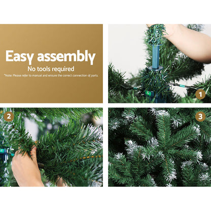 Jingle Jollys Christmas Tree 2.1m Snowy Xmas Tree Decoration 905 Tips-Occasions &gt; Christmas &gt; Christmas Trees-PEROZ Accessories