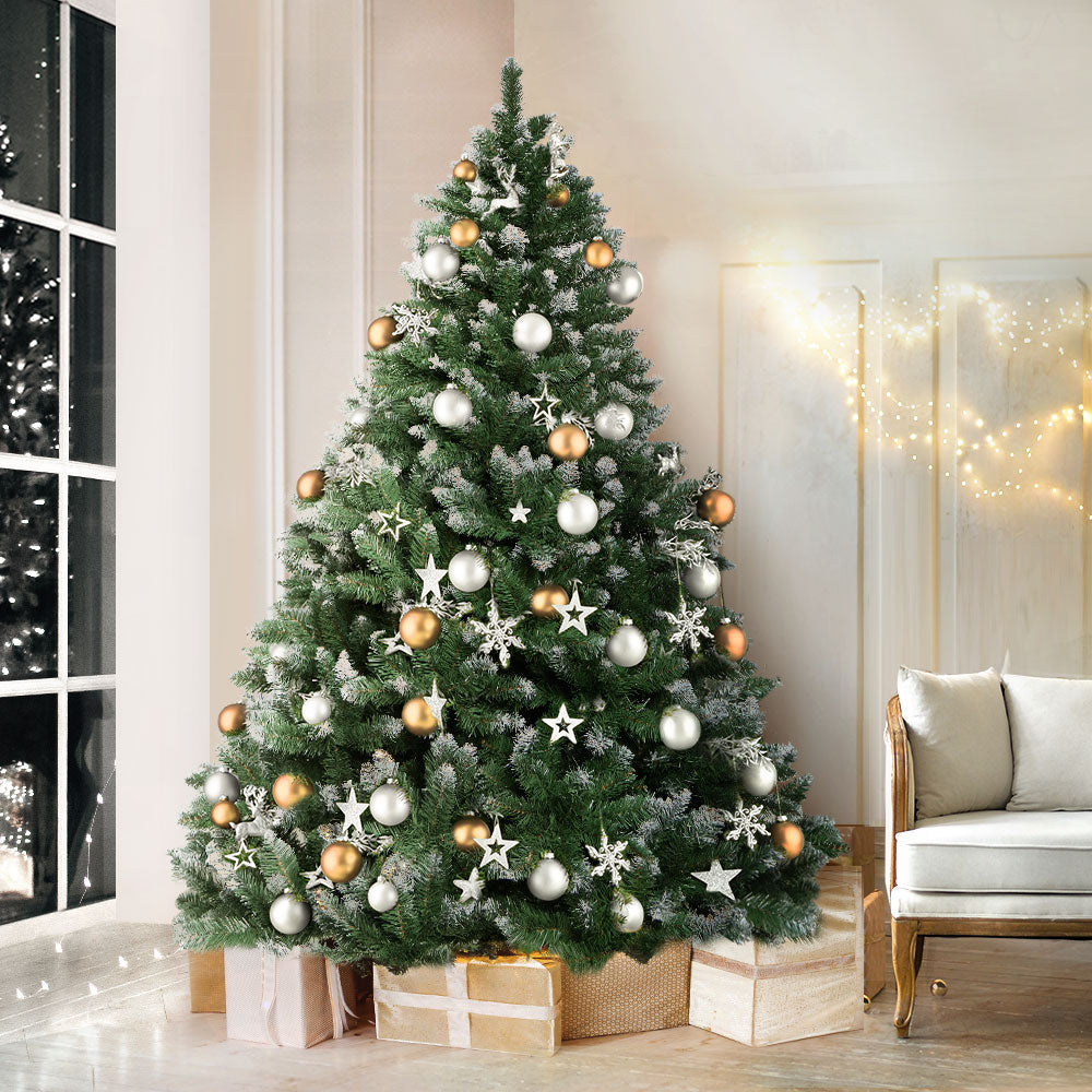 Jingle Jollys Christmas Tree 2.1m Snowy Xmas Tree Decoration 905 Tips-Occasions &gt; Christmas &gt; Christmas Trees-PEROZ Accessories