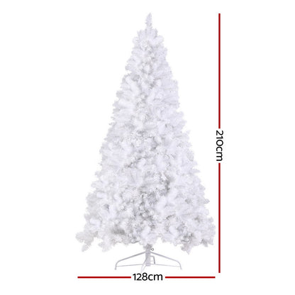 Jingle Jollys Christmas Tree 2.1m RGB Remote Xmas Party Decorations 1310 Tips-Christmas Trees-PEROZ Accessories