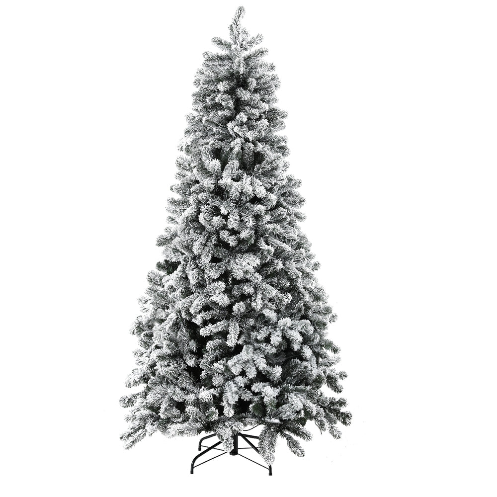 Jingle Jollys Christmas Tree 2.1m Snow Flocked LED Xmas Decoration 8 Light Modes-Occasions &gt; Christmas &gt; Christmas Trees-PEROZ Accessories