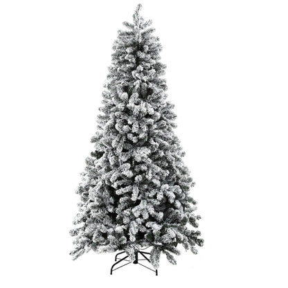 Jingle Jollys Christmas Tree 2.1m Snow Flocked LED Xmas Decoration 8 Light Modes-Occasions &gt; Christmas &gt; Christmas Trees-PEROZ Accessories