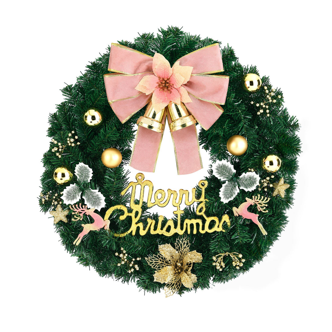 Jingle Jollys Christmas Wreath 60CM Garland Flowers Baubles Party Decorations-Occasions > Christmas > Christmas Wreaths &amp; Garlands-PEROZ Accessories