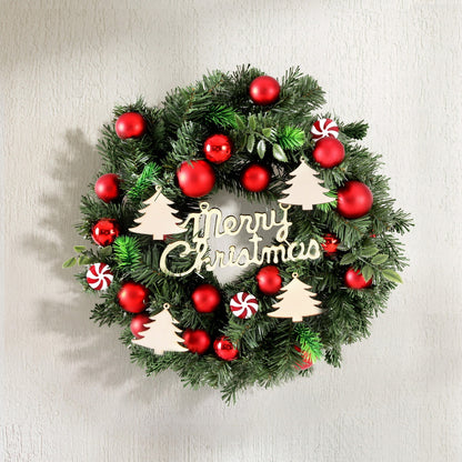 Jingle Jollys Christmas Wreath 40CM Xmas Garland Baubles Ornaments Party Decor-Occasions &gt; Christmas &gt; Christmas Wreaths &amp; Garlands-PEROZ Accessories
