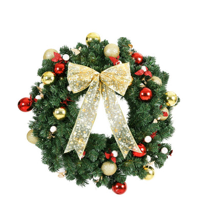 Jingle Jollys Christmas Wreath 60CM LED Garland Berries Bow Baubles Xmas Decor-Occasions &gt; Christmas &gt; Christmas Wreaths &amp; Garlands-PEROZ Accessories